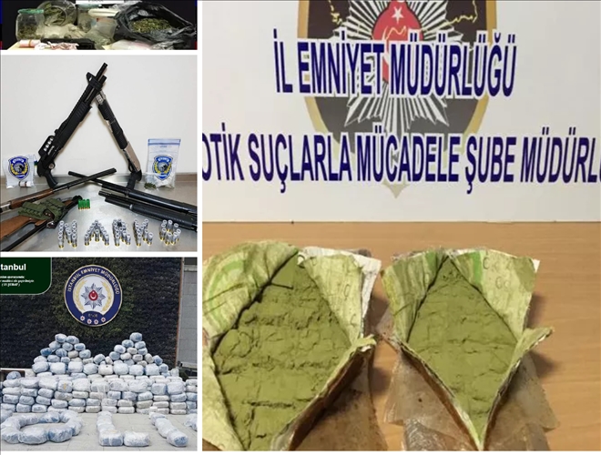 Aksaray,Eskişehir,Bursa ve İstanbul illerinde uyuşturucu operasyonu:44 gözaltı