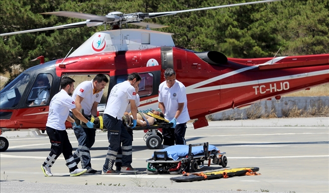 Yaylada yaralanan epilepsi hastası helikopterle taşındı