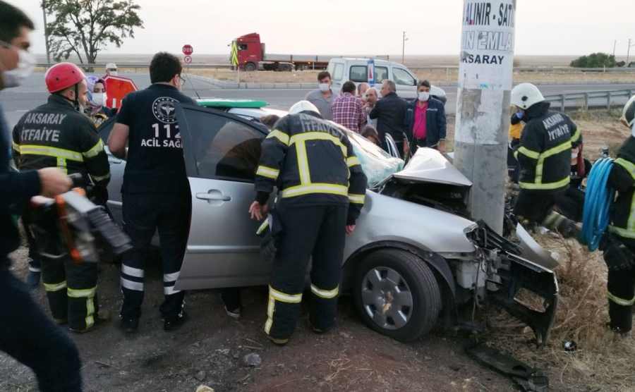 Aksaray’daki sıkışmalı kazada ekipler zamanla yarıştı