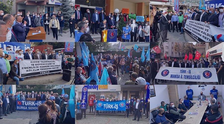 Türk-İş, torba yasaya karşı 81 ilde sokağa çıktı: “’İstihdamı artıracağız’ deyip işçiler güvencesizliğe, sendikasızlığa mahkûm edilemez”