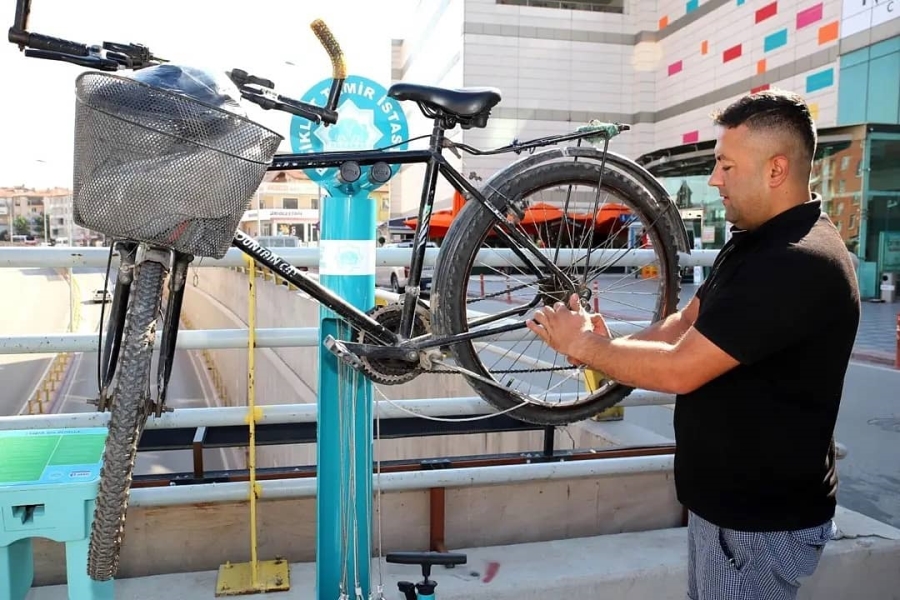 10 noktaya  bisiklet tamir istasyonu yapıldı