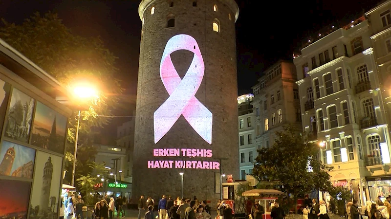 İstanbul-Meme kanseri farkındalık ayı; Galata Kulesi’ne pembe kurdele yansıtıldı