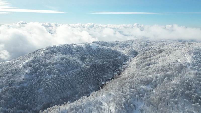 Kartepe’de kar güzelliği