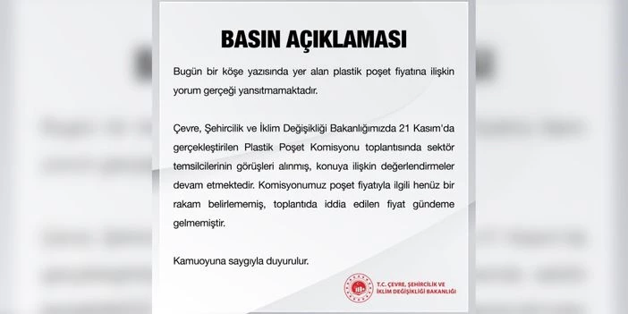 Bakanlıktan 