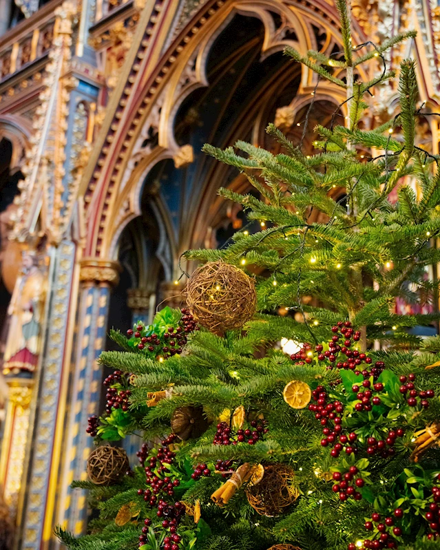 Westminster Abbey, Noel için süslendi