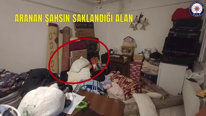 Firari hükümlü, saklandığı sandıkta yakalandı