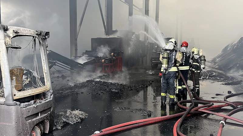 Fındık kabuğundan kömür üretilen fabrikasında çıkan yangın, 4 saatte söndürüldü