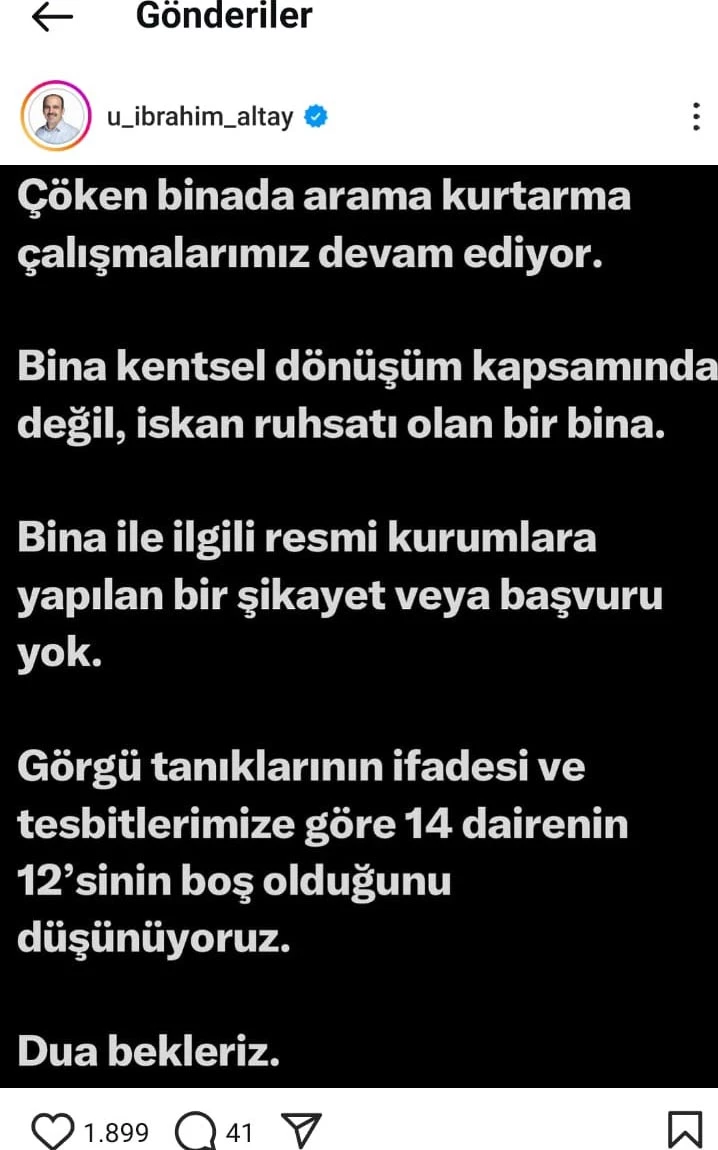 Konya’da 4 katlı bina çöktü: Enkazda mahsur kalanlar için ekipler çalışma başlattı (6)