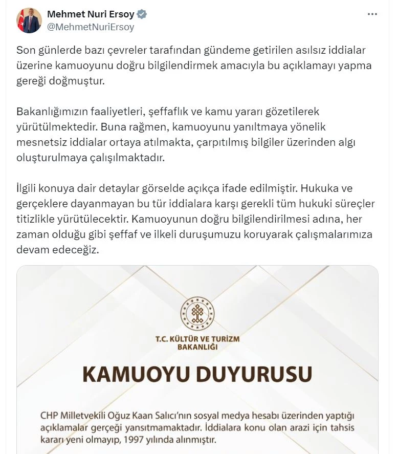 Bakanlıktan CHP