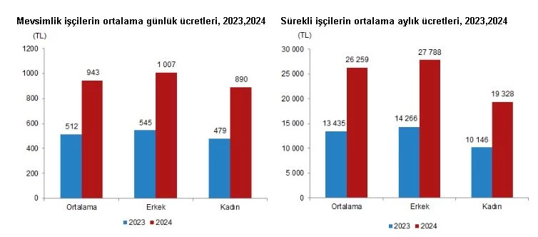 TÜİK: Mevsimlik tarım işçilerinin ortalama günlük ücretleri yüzde 84,2 arttı