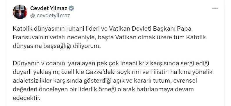 Cumhurbaşkanı Yardımcısı Yılmaz