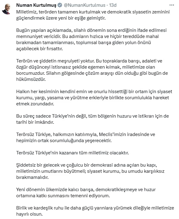 TBMM Başkanı Kurtulmuş: 