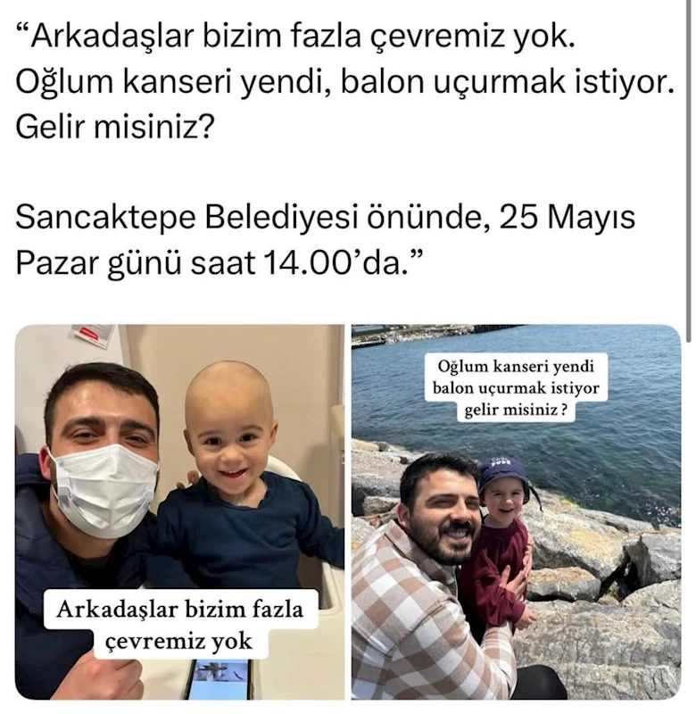 Kanseri yenen çocuk için Sancaktepe