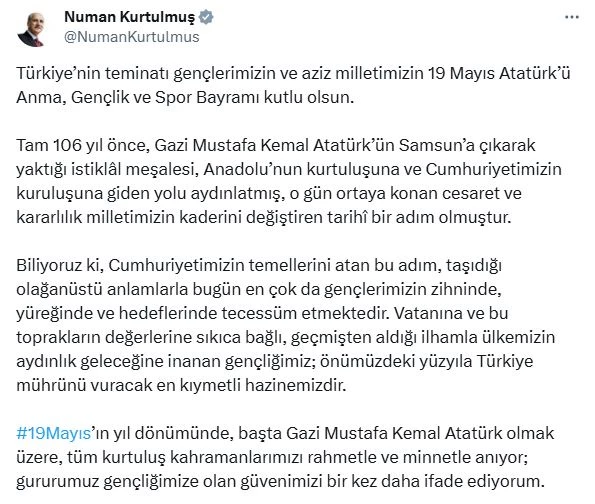 TBMM Başkanı Kurtulmuş