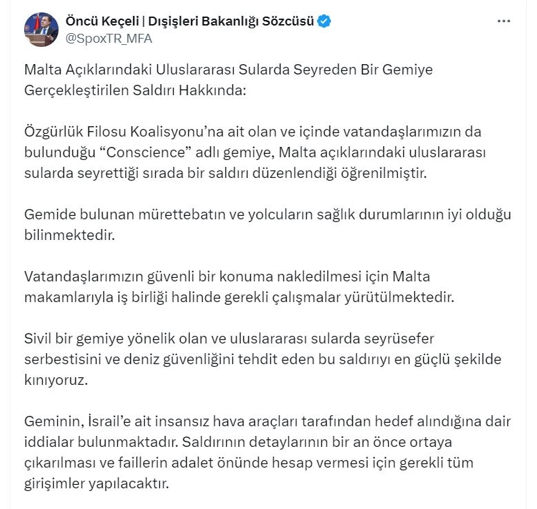 Dışişleri Sözcüsü Keçeli: Malta