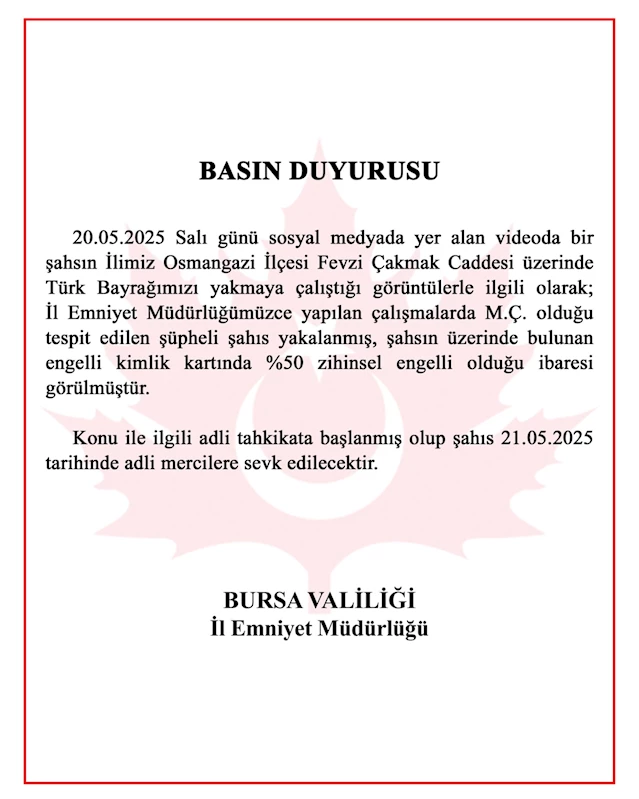Türk bayrağını yakmaya çalıştığı öne sürülen şüpheli, kadın tepki gösterince kaçtı (2)