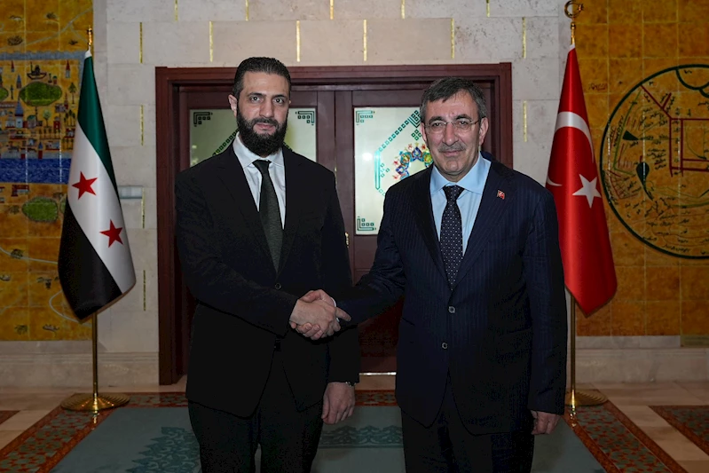 Cumhurbaşkanı Yardımcısı Yılmaz, Suriye Cumhurbaşkanı Şara ile bir araya geldi