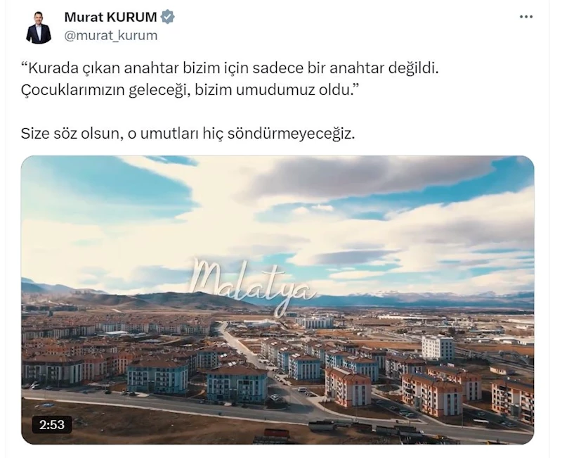 Bakan Kurum, Malatya