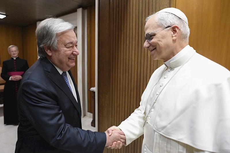 Papa 14’üncü Leo, BM Genel Sekreteri Guterres ile bir araya geldi