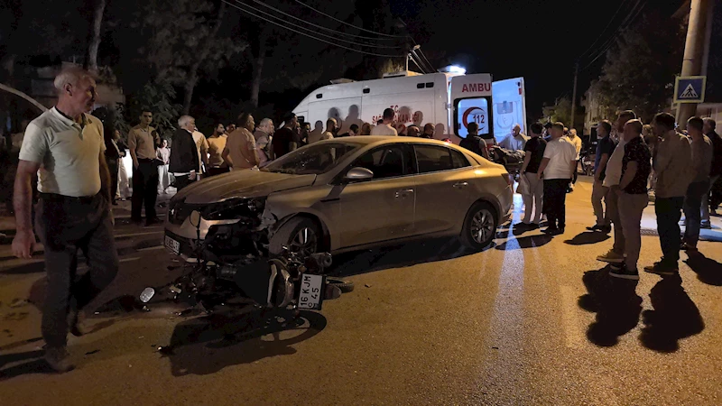 Otomobille çarpışan motosikletli ağır yaralandı