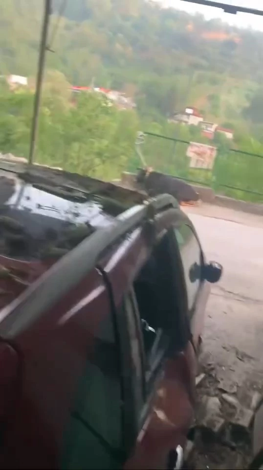  Kurbanlık boğa çıktığı garaj çatısı çökünce otomobilin üzerine düştü 
