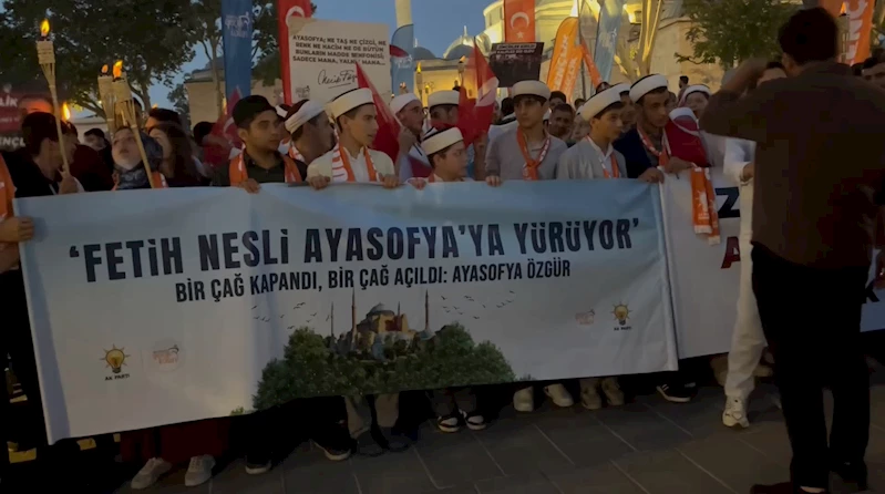 İstanbul- Ayasofya’nın açılışının 5. yıl dönümünde yürüyüş düzenlendi