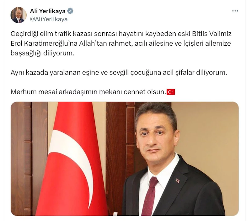 Kazada yaralanan eski Bitlis Valisi Karaömeroğlu, yaşam mücadelesini kaybetti (2)
