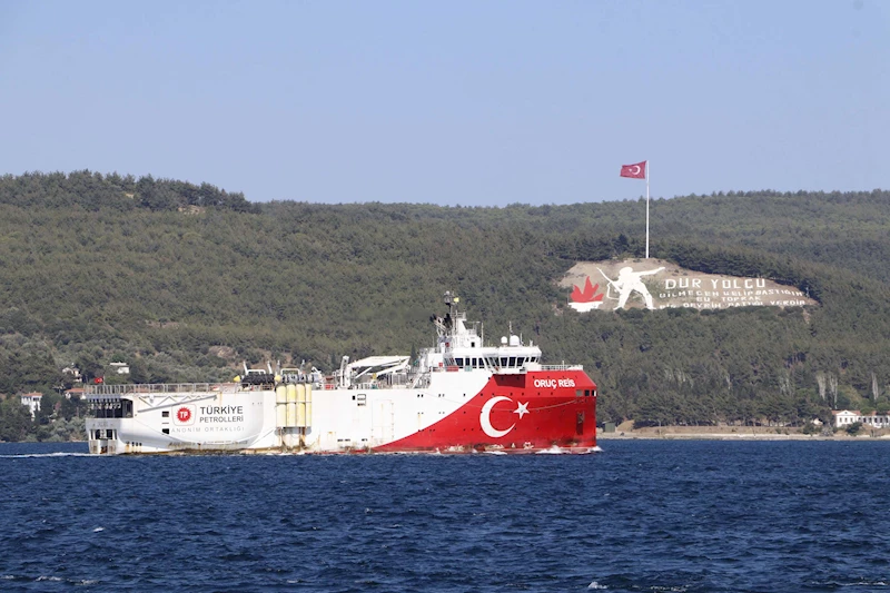 Sismik araştırma gemisi Oruç Reis, Çanakkale Boğazı