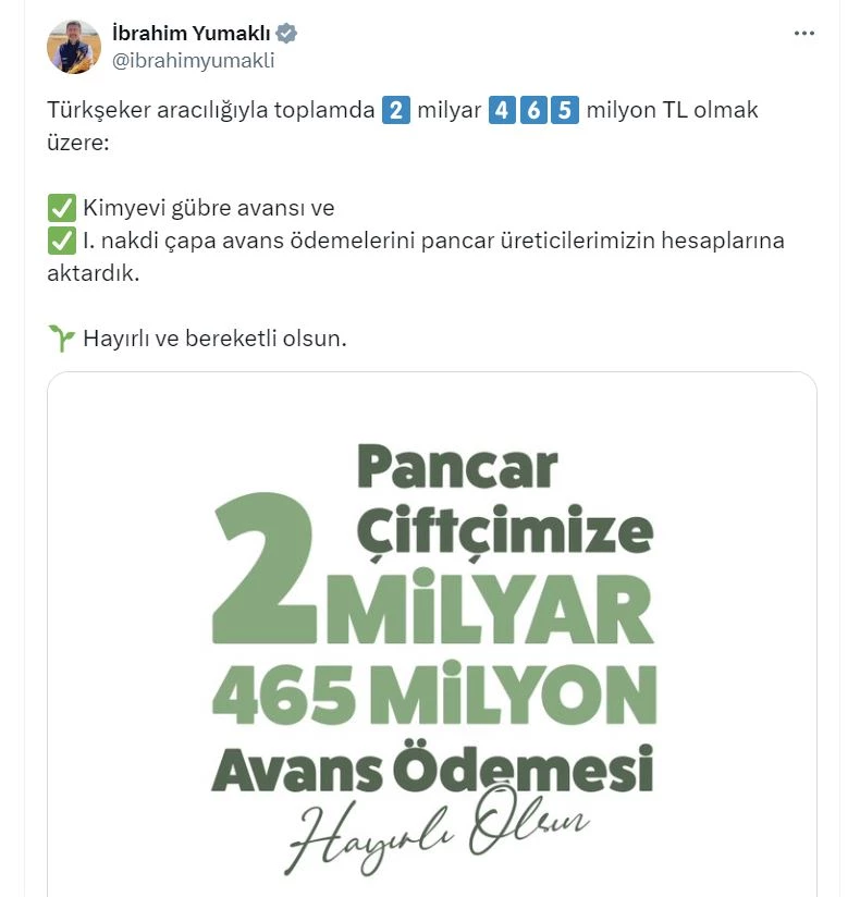 Gübre avansı ve 1