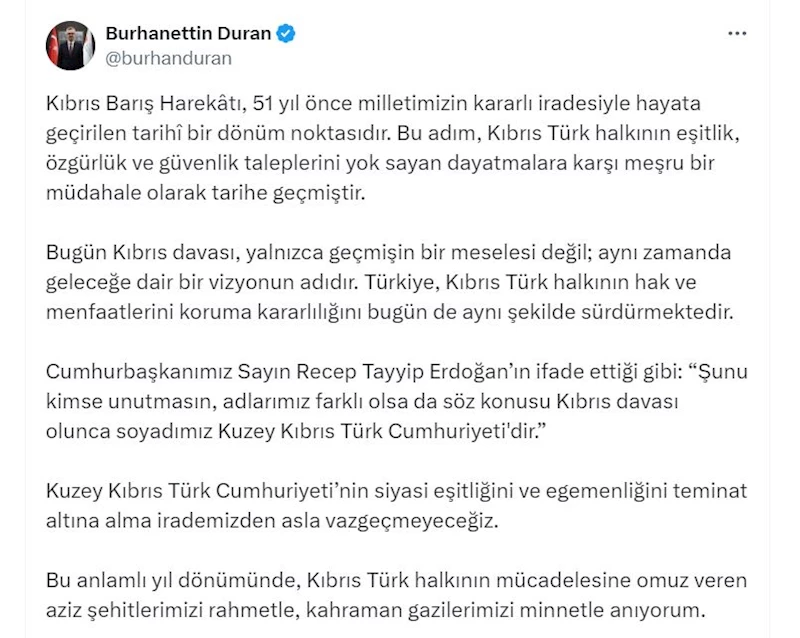 İletişim Başkanı Duran