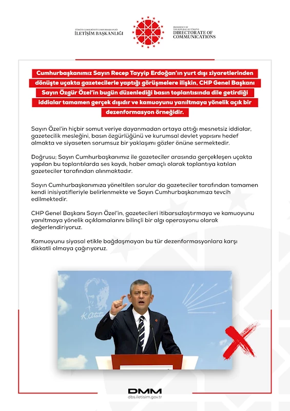 DMM’den Özgür Özel’in iddialarına açıklama