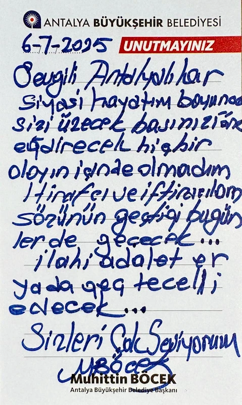 Antalya Büyükşehir Belediye Başkanı Böcek