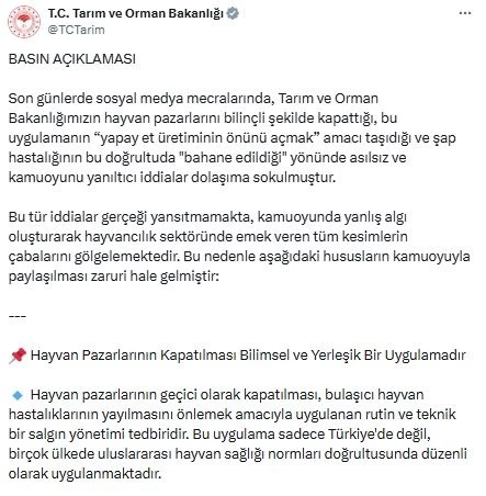 Bakanlıktan, 