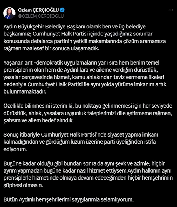 Özlem Çerçioğlu, CHP