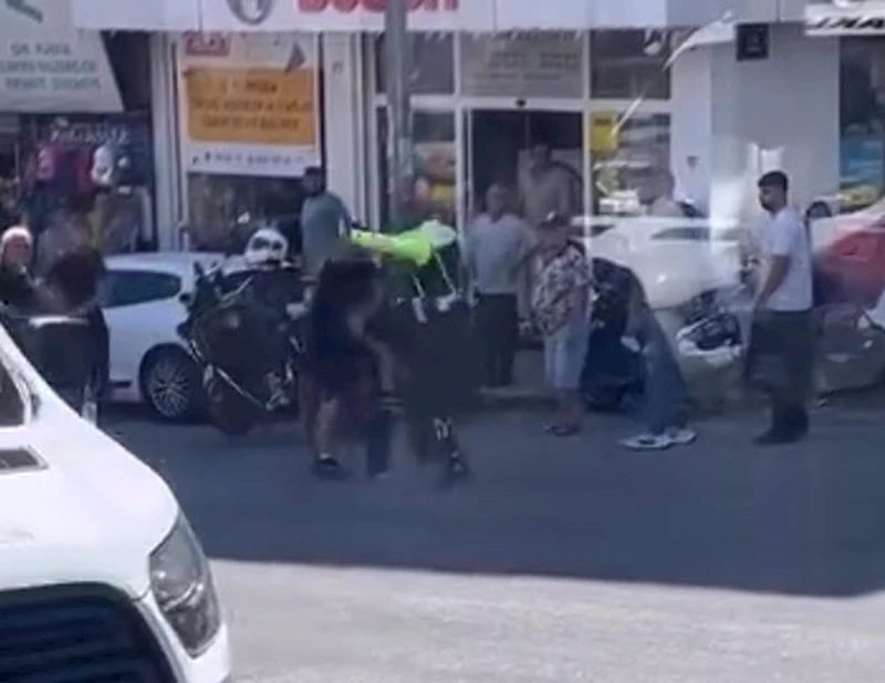 Trafik polisine saldırdılar; o anlar kamerada