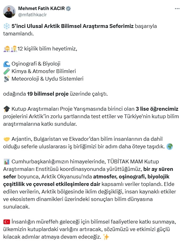 Bakan Kacır: 5