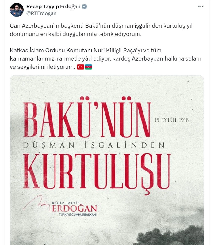 Cumhurbaşkanı Erdoğan, Bakü